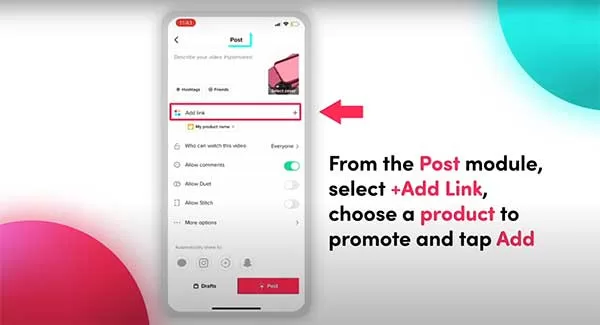 Thêm link sản phẩm tại phần Post