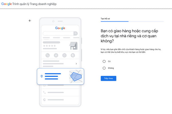 Cho Google biết liệu doanh nghiệp của bạn có giao hàng tận nơi cho khách hay không