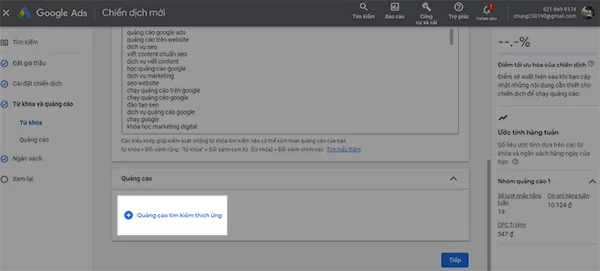 Tạo quảng cáo tìm kiếm thích ứng trên Google Ads