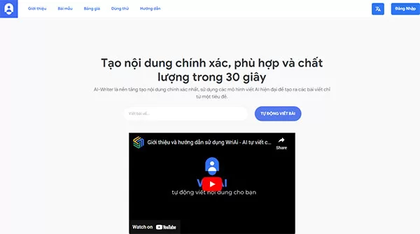 WriAI - Tool tạo nội dung tự động bằng AI