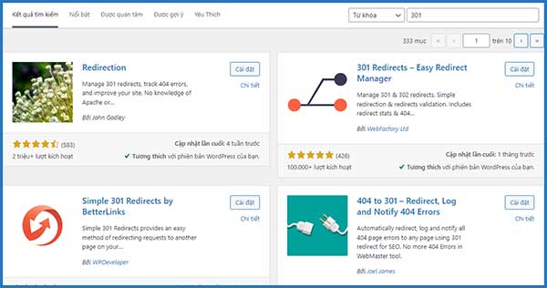 Các plugin WordPress miễn phí hỗ trợ thực hiện chuyển hướng 301 | Ychoc.com