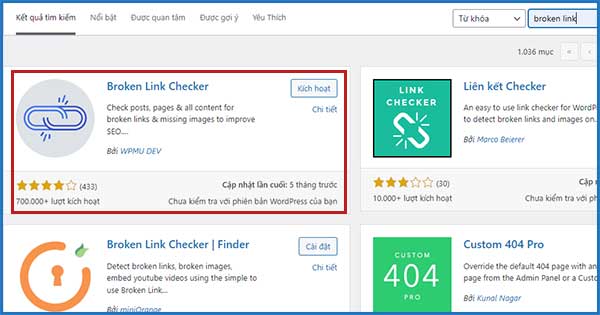 Hướng dẫn cài đặt plugin WordPress Broken Link Checker | Ychoc.com