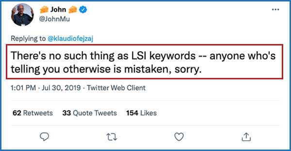John Mueller của Google nói rằng không có cái gì gọi là LSI keyword | Ychoc.com