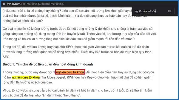 Tim cơ hội đặt internal link | Ychoc.com