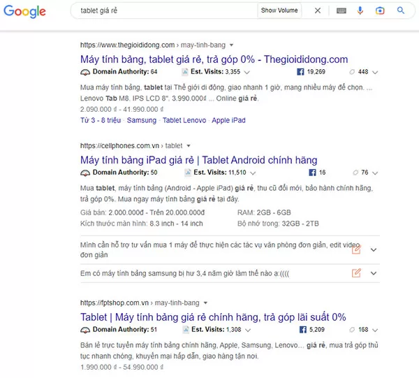 LSI keyword giúp trang web được xếp hạng dù khác hoàn toàn từ khóa chính (Nguồn: Ảnh chụp màn hình)