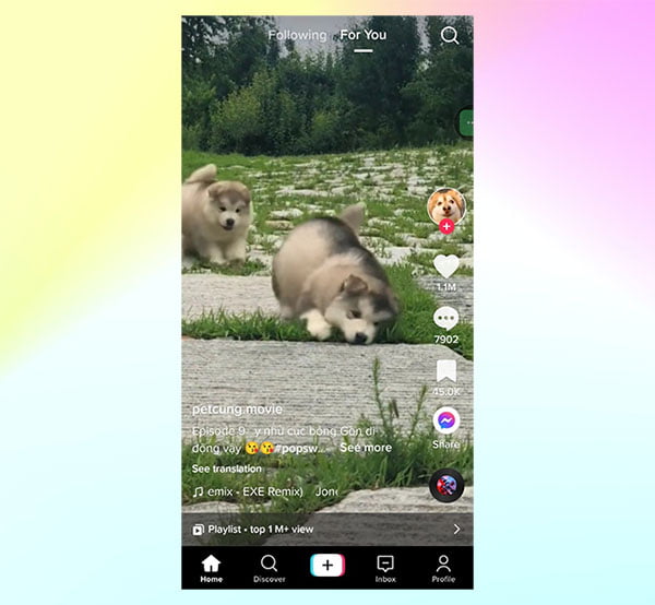 Ví dụ về Tiktok For Your Page (FYP)