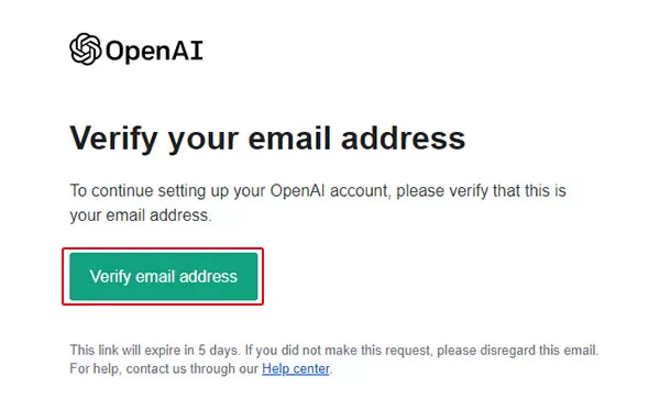 Xác nhận email cho tài khoản ChatGPT