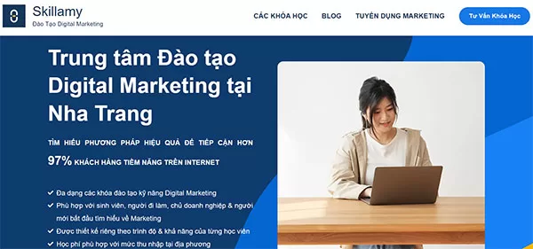 Website Trung tâm Đào tạo Digital Marketing Skillamy Nha Trang