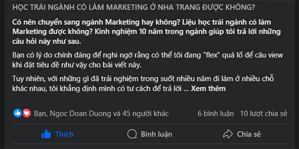 Tối ưu độ dài bài viết trên Facebook sao cho phù hợp với đối tượng độc giả là một trong những cách tốt nhất để tăng các chỉ số tương tác