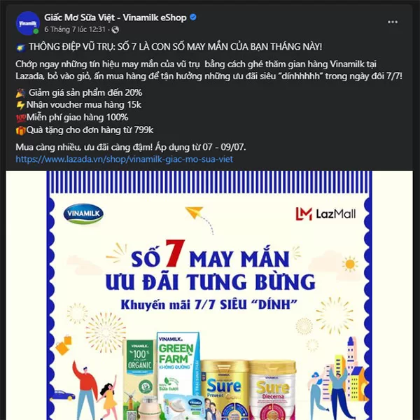 Vinamilk muốn quảng bá thương hiệu Giấc Mơ Sữa Việt hay quảng cáo cho Lazada?