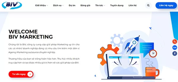 Website của BIV Marketing Nha Trang