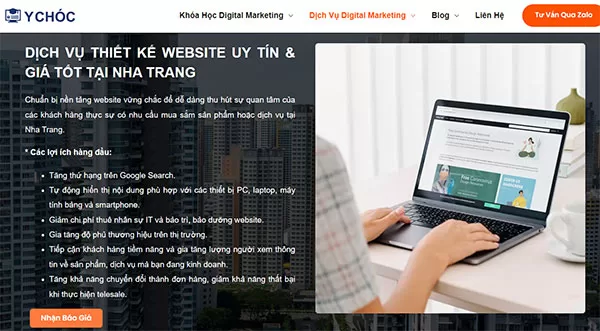 Y Chóc - Dịch vụ thiết kế website uy tín và giá tốt tại Nha Trang