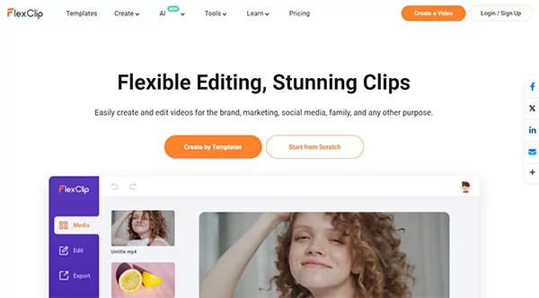 Flexclip Công cụ hỗ trợ tạo video bằng AI miễn phí
