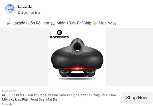 Mẫu quảng cáo Facebook Ads của Lazada Việt Nam (Nguồn: Meta Ad Library, ngày 21/10/2024)