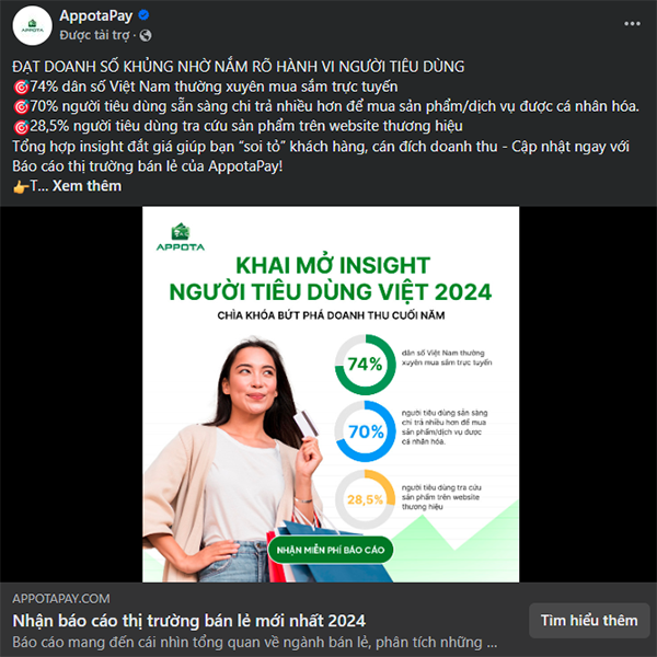Mẫu quảng cáo Image Ads trên Facebook
