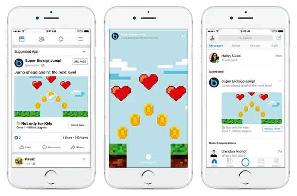 Ví dụ về hình thức quảng cáo Playable Ads trên Facebook cho mobile game
