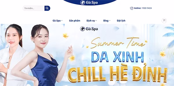 Ví dụ về một website ngành spa có thiết kế đẹp